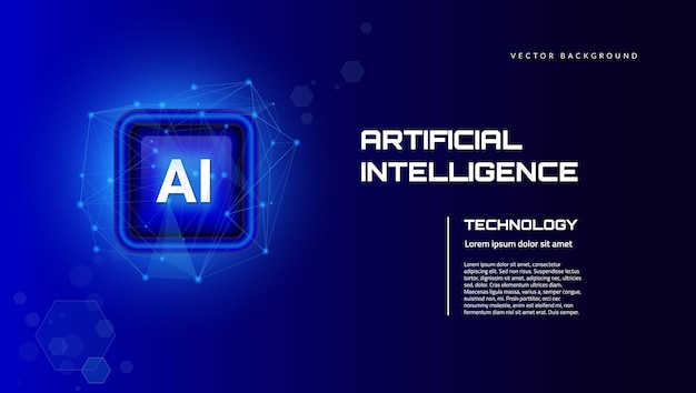 Sztuczna inteligencja abstrakcyjne tło AI cyfrowe płyty obwodowe technologiczny baner Sieć neuronowa Koncepcja cyber nano informacje abstrakcyjne innowacje komunikacyjne przyszłe duże dane Ilustracja wektorowa