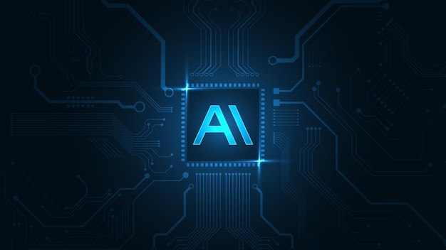 Sztuczna inteligencja, AI Technologia tło Zaawansowane technologicznie innowacje abstrakcyjne tło wektor ilustracja