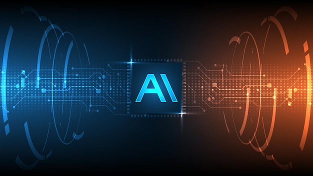 Plik wektorowy sztuczna inteligencja, ai technologia tło zaawansowane technologicznie innowacje abstrakcyjne tło wektor ilustracja