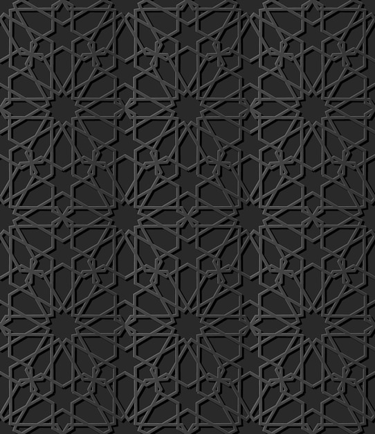 sztuka ciemnego papieru Islamska geometria krzyż wzór bezszwowe tło