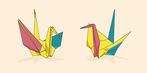 Plik wektorowy sztuka i grafika łabędzia origami