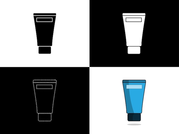 Sztuka Ilustracja Projekt Ikona Logo Z Sylwetka Koncepcja Symbol Butelki Mydła Płyn Do Mycia Twarzy