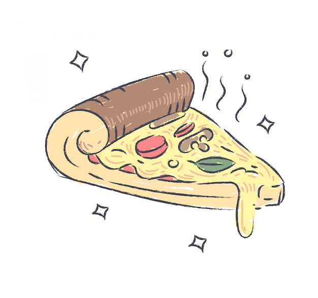 Plik wektorowy sztuka pizzy. doodle pizzy