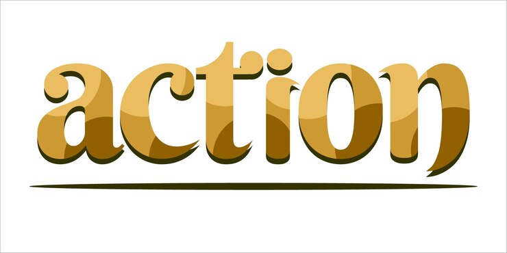 Wektor sztuka słowna typografia ilustracja wektor akcji