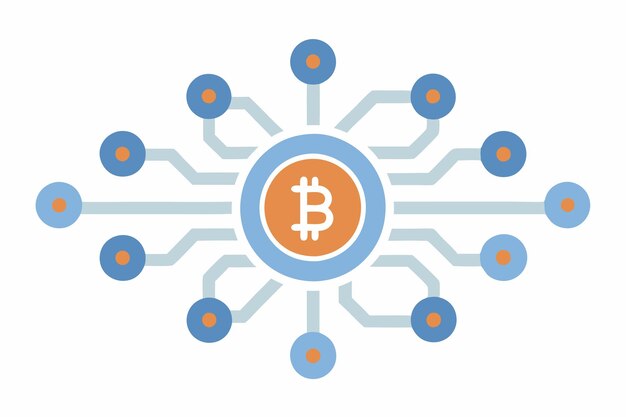 Sztuka wektorowa bitcoin na białym tle