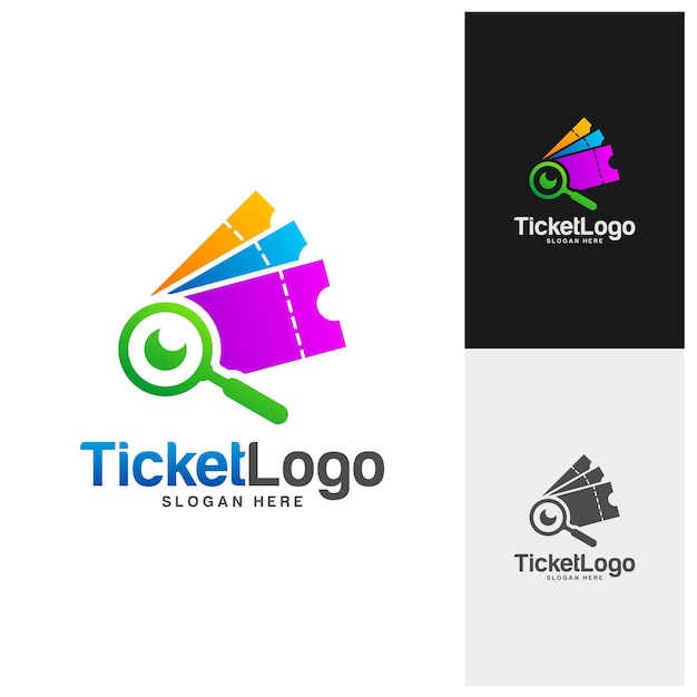 Szukaj Bilet Logo Szablon Projektu Godło Wektor Kreatywny Projekt Ikona Symbol Koncepcja