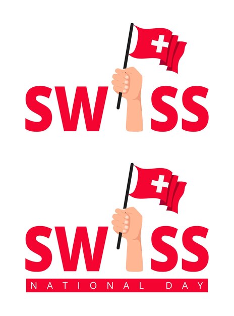 Plik wektorowy szwajcaria 1 sierpnia narodowe święto banner element projektu szwajcarski