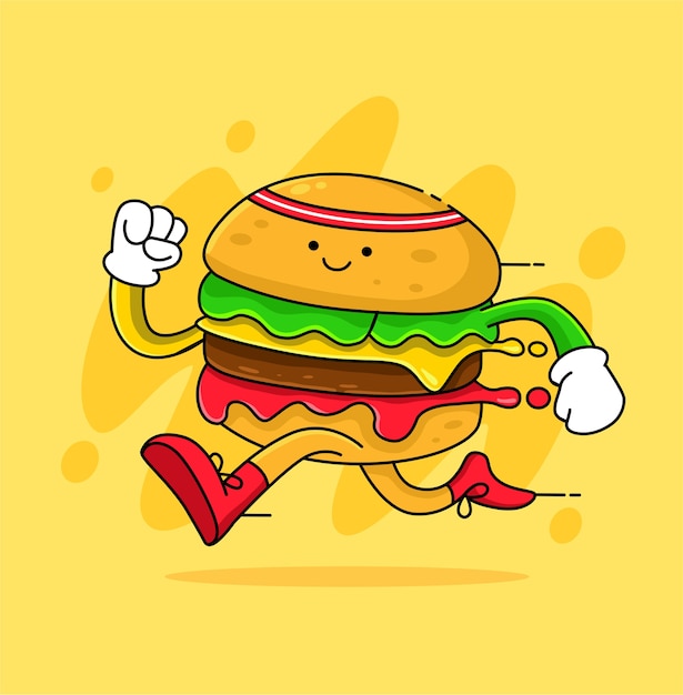 Plik wektorowy szybkie bieganie burgera