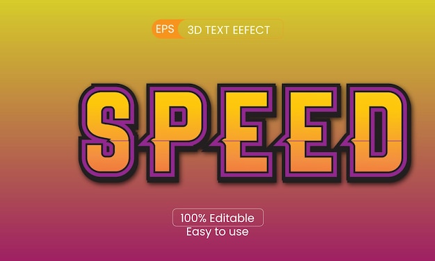 Plik wektorowy szybkość efektu tekstu 3d wektor
