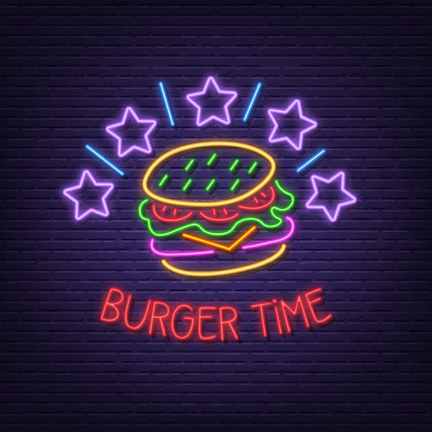 Szyld Neon Czas Burger