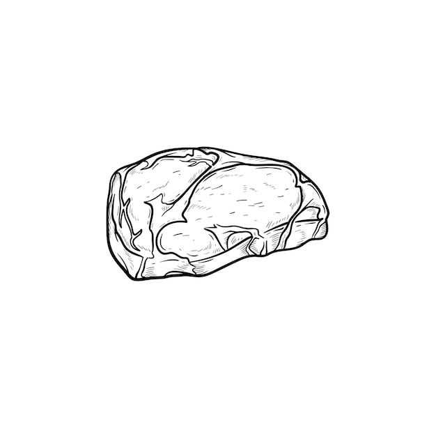 T-bone stek wołowy ręcznie rysowane konspektu doodle ikona. Szkic ilustracji wektorowych stek wołowy t-bone do druku, sieci web, mobile i infografiki na białym tle.