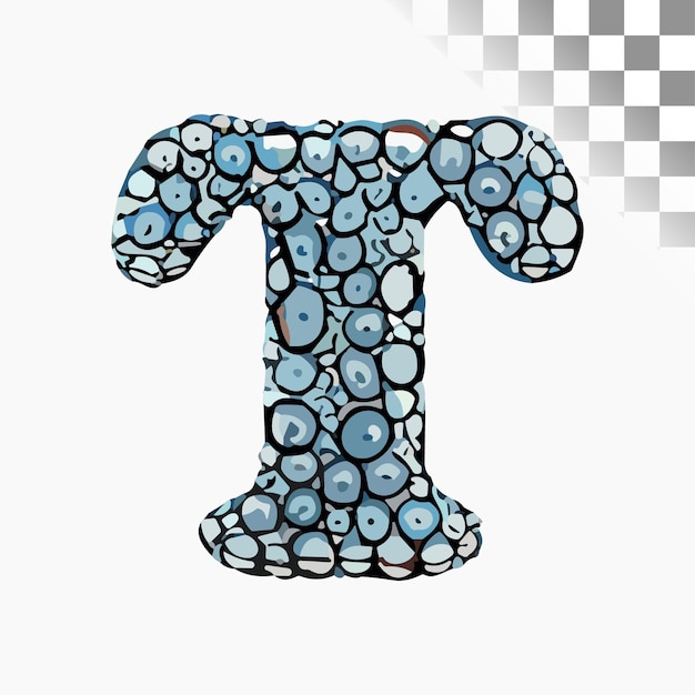 Plik wektorowy t design letter stylish font pęcherzyki wodne alfabet