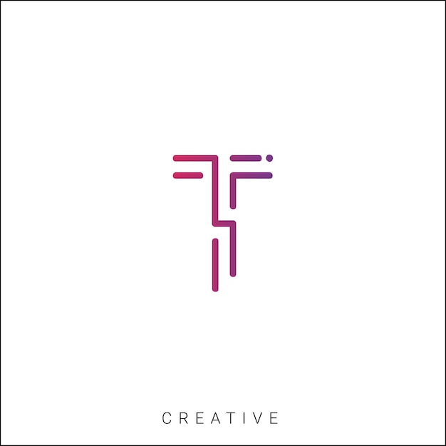 T Latter Logo Template Wektor Kolorowy Monogram Symbol Font Logo Nowoczesny Projekt Opierający się na początkowym LOGO