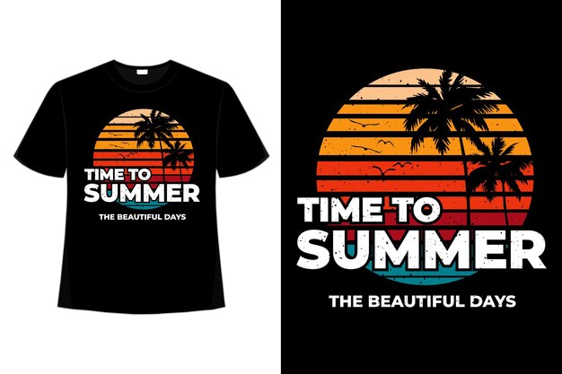 T-shirt Czas Letni Piękne Dni W Stylu Retro W Stylu Vintage Na Plaży