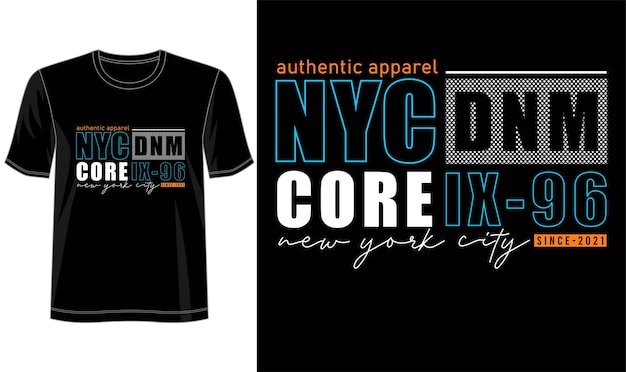 T Shirt Design New York City Napis Typografia