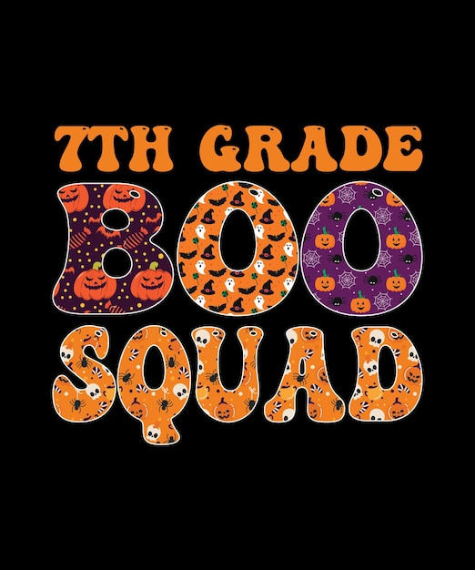 T-shirt Nauczyciela Halloween 7 Klasy Boo Squad