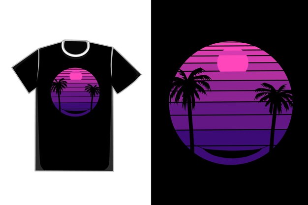 T-shirt plażowy Sunset hamak w kolorze niebiesko-różowym