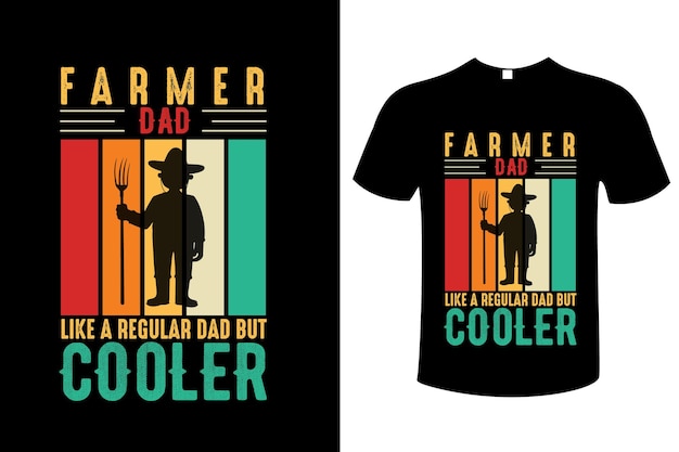 Plik wektorowy t-shirt z napisem tata rolnika i zwykły tata, ale fajniejszy.