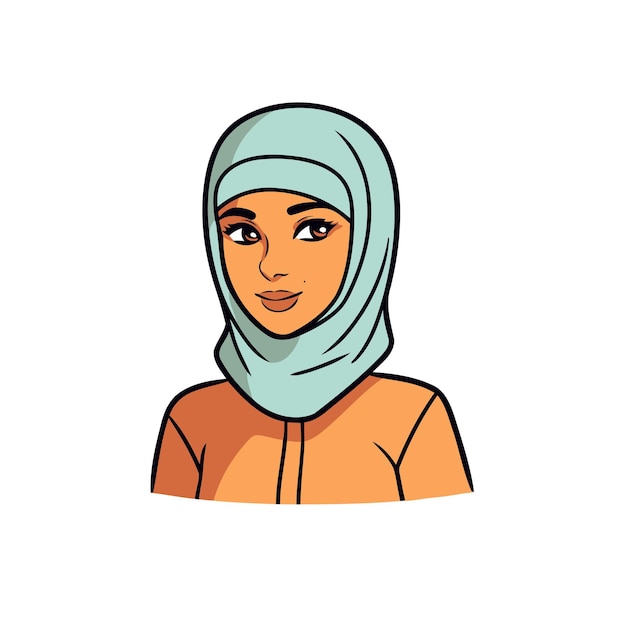 Ta ilustracja wektorowa przedstawia różnorodność i kulturę, przedstawiając stylową muzułmankę w hidżabie. Świętuj integrację w swoich projektach