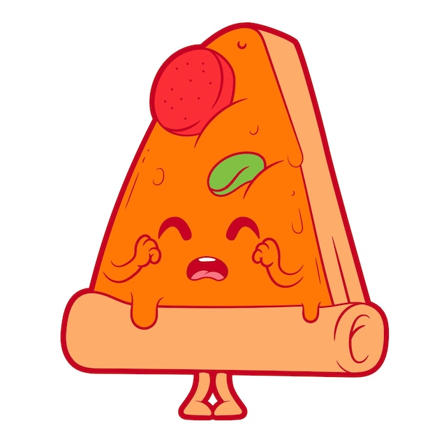Plik wektorowy ta zabawna maskotka pizzy, wektor postaci.