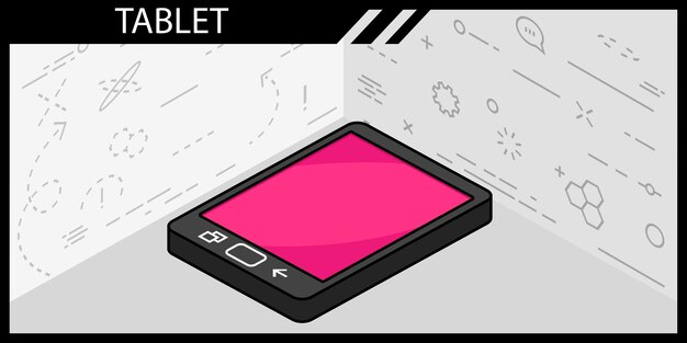 Tablet izometryczny projekt ikona Wektor ilustracja sieci web 3d kolorowy koncepcja