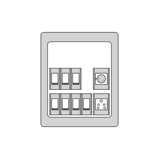 Tablica Elektryczna Z 7 Przełącznikami, 1 Regulatorem Wentylatora I 1 Płaską Konstrukcją Gniazda.
