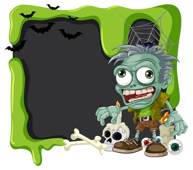 Plik wektorowy tablica halloween zombie z banerem granicznym