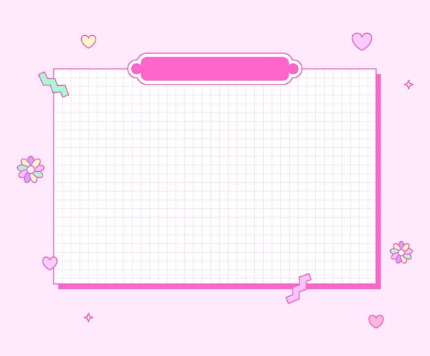 Tablica powiadomień składająca się z kwadratowego papieru ilustracji zestaw różowej tablicy notatek linii notatki