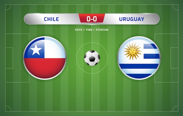 Tablica Wyników Chile Vs Urugwaj Transmituje Turniej Piłki Nożnej W Ameryce Południowej 2019, Grupa C