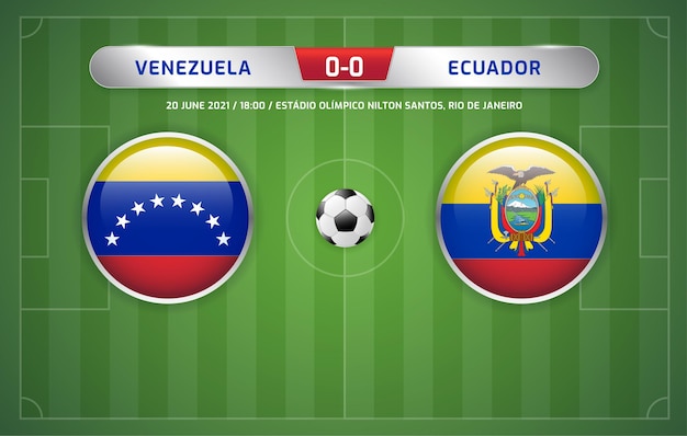 Tablica Wyników Wenezuela Vs Ekwador Transmituje Turniej Piłki Nożnej W Ameryce Południowej 2021