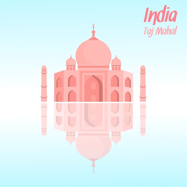 Taj Mahal Wektorowa Ilustracja Z Literowaniem, Tekst