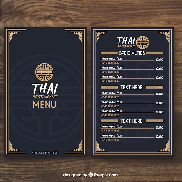 Tajski Szablon Menu