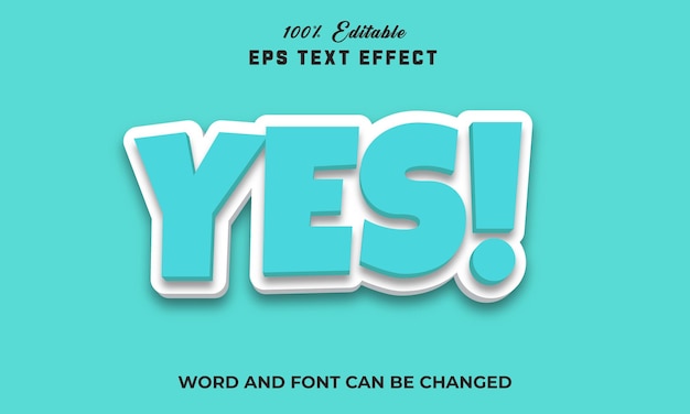 Plik wektorowy tak edytowalny styl efektu tekstu 3d