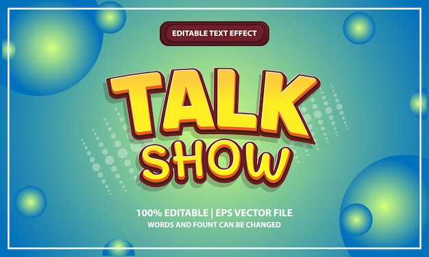 Talk Pokaż Efekt Tekstowy. Projekt Napisu Do Programu Telewizyjnego. Edytowalne Efekty Tekstowe — Plik Eps