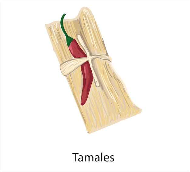 Plik wektorowy tamales meksykańskie jedzenie wektor. najlepsze dania meksykańskie. ilustracja żywności ameryki łacińskiej.