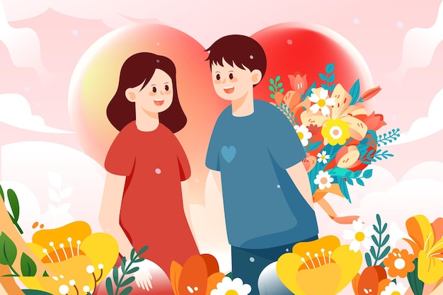 Tanabata Walentynki Cowherd i Weaver Girl Sroka Bridge Spotkanie postaci miłosnych Ilustracja