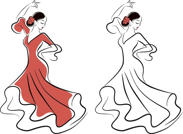 Tancerz flamenco Kobieta tańczy flamenco w tradycyjnych strojach hiszpańskich