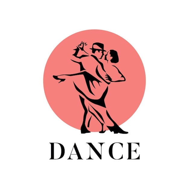 Tańcząca Para Mężczyzna I Kobieta Wektor Ilustracja Logo Ikona Dla Dansing School Party