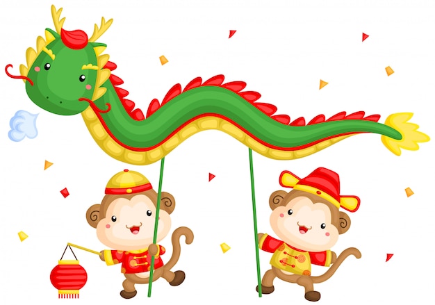 Taniec Monkey Chinese Dragon