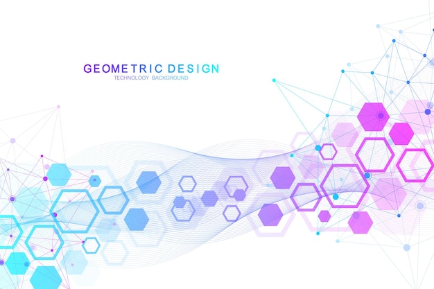 Tapeta Lub Baner Z Dynamiczną Ilustracją Cząsteczek Dna