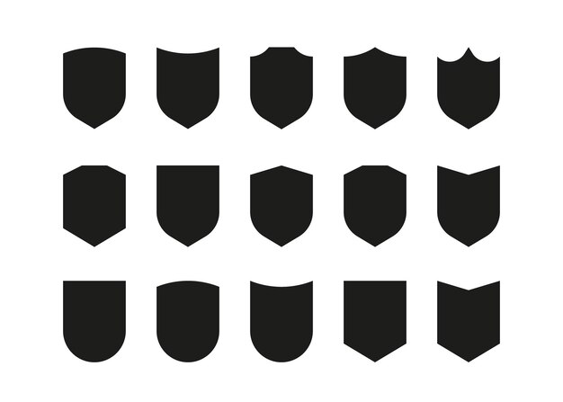 Tarcza bezpiecznej linii ochrony zestaw ikon Tarcza gwarantuje prywatność bezpieczeństwo medyczne Pancerz w walce
