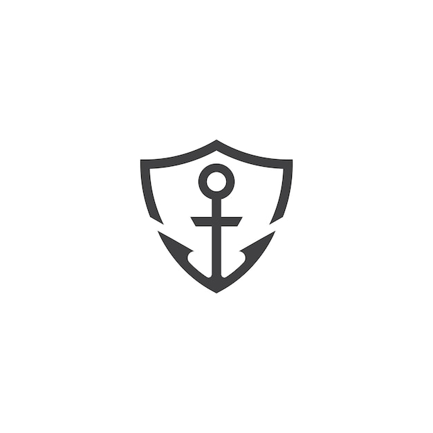 Tarcza Kotwicy. Szablon Ikona Logo Wektor