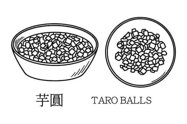 Plik wektorowy taro piłka chiński nowy rok taro kulki deser wektor ilustracja