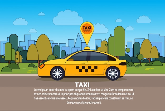 Taxi Car With Gps Location Sign On Zamówienie Route Online Cab Service Concept