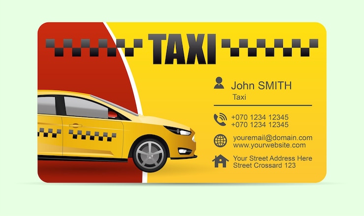 Wektor taxi wizytówki