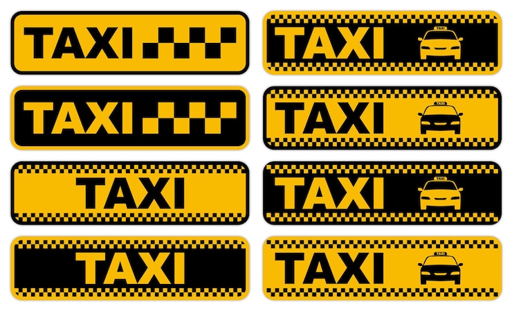 Wektor taxi znaki ilustracja wektorowa taxi usługi ikony
