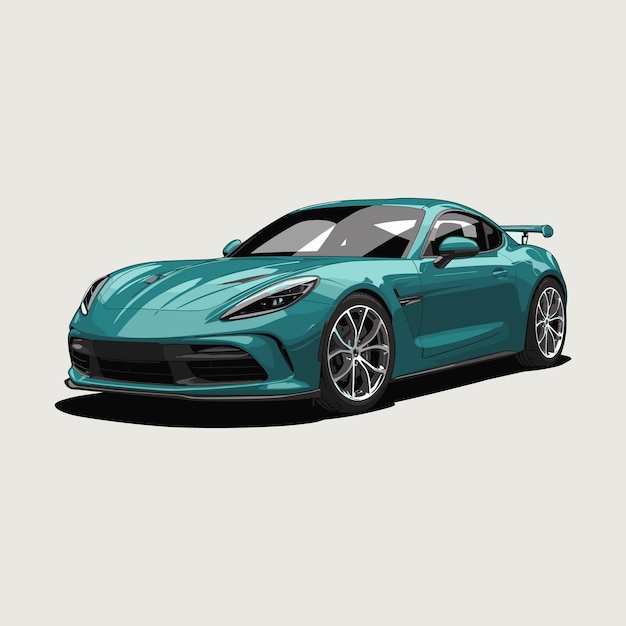 Teal Sports Coupe