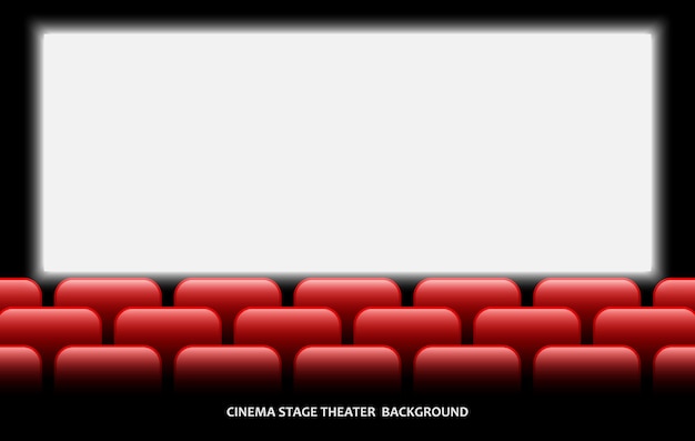 Teatr Kinowy Z Rzędem Czerwonych Krzeseł