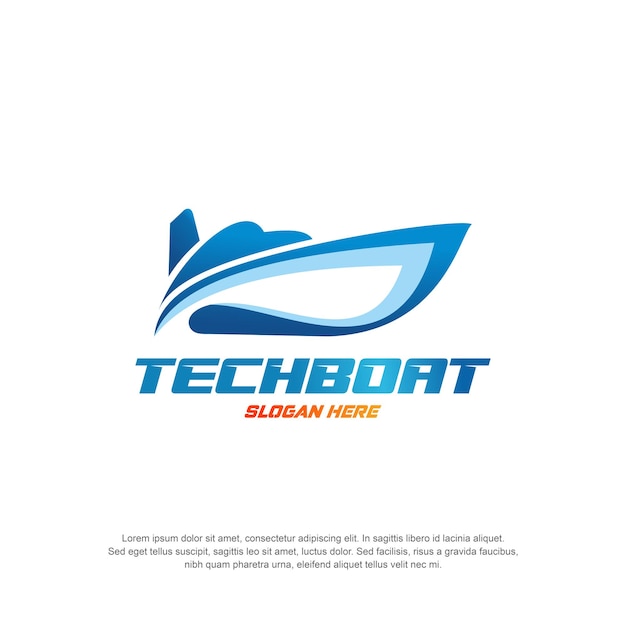 Techboat Logo Nowoczesna Koncepcja Wektor Premium