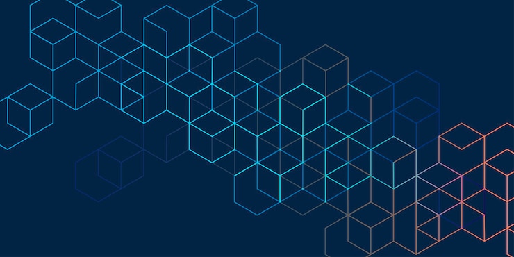 Wektor techniczne tło rysunku linie geometryczne i kwadraty technologia banner ilustracja wektorowa
